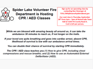 CPR/ADT Training - Town of Round Lake - The Heart of Sawyer County ...